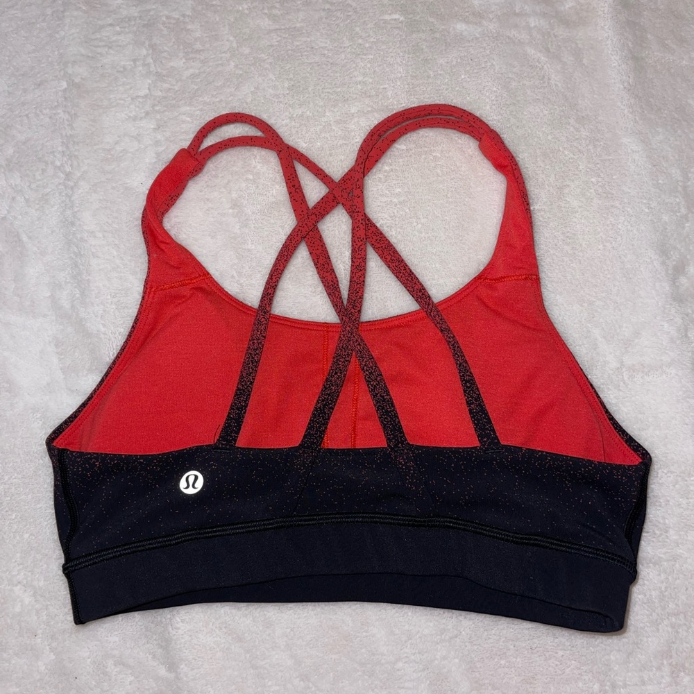orange and black energy bra
